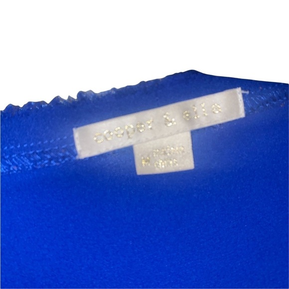 Cooper & Ella Long Sleeve Royal Blue Crossover Vneck Blouse top size m - Picture 4 of 6